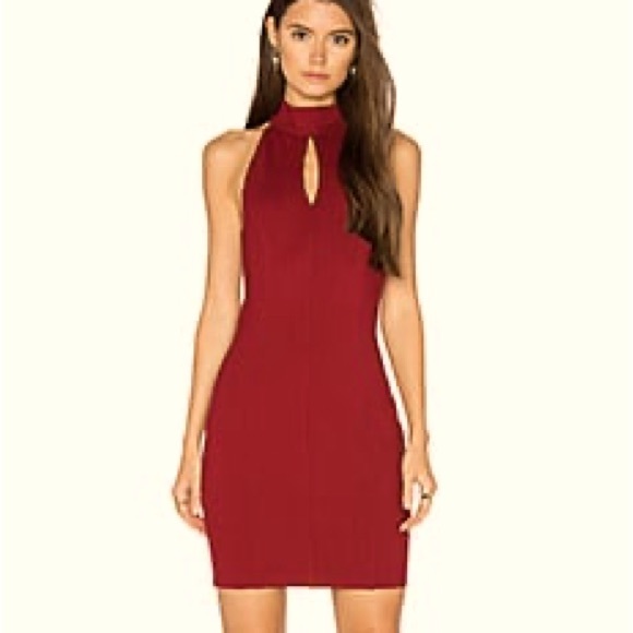 bobiBlack Dresses & Skirts - Like New. BobiBLACK Cut Out Bodycon Dress in Dark Red